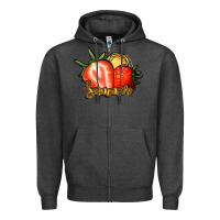 Charcoal Heather Strawberry Summer Zipper Hoodie - Bettercallsaul