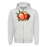 Dove Grey Strawberry Summer Zipper Hoodie - Bettercallsaul