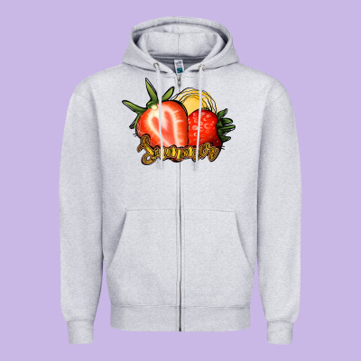 Strawberry Summer Zipper Hoodie Designed By Bettercallsaul