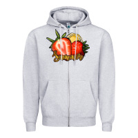 Heather Grey Strawberry Summer Zipper Hoodie - Bettercallsaul