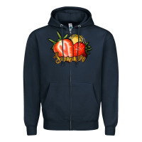 Navy Strawberry Summer Zipper Hoodie - Bettercallsaul