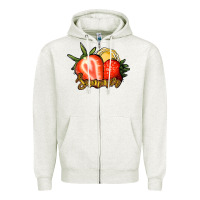 Oatmeal Heather Strawberry Summer Zipper Hoodie - Bettercallsaul