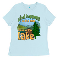 Baby Blue what happens at the lake stays at the lake Ladies Tee - HRA Design Shop