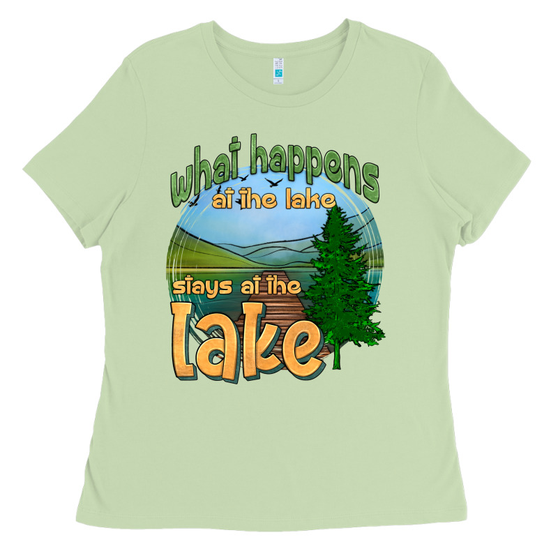 What Happens At The Lake Stays At The Lake Ladies Tee by HRA Design Shop | Teevron