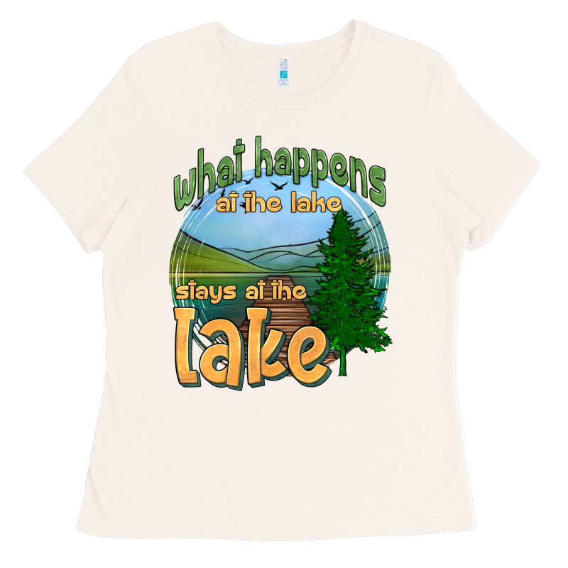 What Happens At The Lake Stays At The Lake Ladies Tee by HRA Design Shop | Teevron