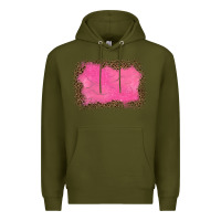 Army Green gemstone pink leopard background Premium Hoodie - JahusDesignShop