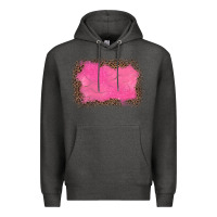 Charcoal Heather gemstone pink leopard background Premium Hoodie - JahusDesignShop
