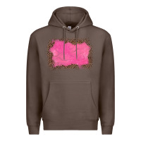 Coffee gemstone pink leopard background Premium Hoodie - JahusDesignShop