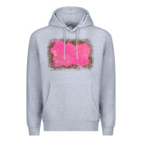 Heather Grey gemstone pink leopard background Premium Hoodie - JahusDesignShop