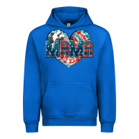 Cobalt American Mama heart Urban Hoodie - FaDigitalArtStudio