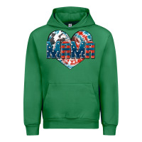 Emerald American Mama heart Urban Hoodie - FaDigitalArtStudio