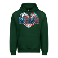 Forest Green American Mama heart Urban Hoodie - FaDigitalArtStudio