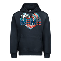 Navy American Mama heart Urban Hoodie - FaDigitalArtStudio