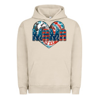 Pigment French Oak American Mama heart Urban Hoodie - FaDigitalArtStudio