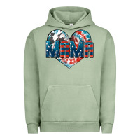 Pigment Oil Green American Mama heart Urban Hoodie - FaDigitalArtStudio