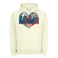 Pigment Pistachio American Mama heart Urban Hoodie - FaDigitalArtStudio