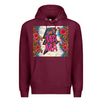 Burgundy girl mama thunder with flowers Premium Hoodie - TumblerDesignByShophia