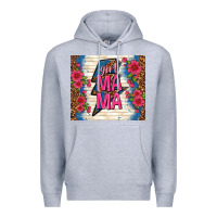 Heather Grey girl mama thunder with flowers Premium Hoodie - TumblerDesignByShophia