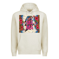 Oatmeal Heather girl mama thunder with flowers Premium Hoodie - TumblerDesignByShophia