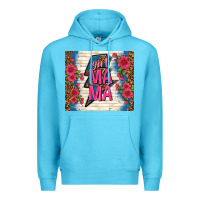 Ocean Blue girl mama thunder with flowers Premium Hoodie - TumblerDesignByShophia