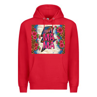 Red girl mama thunder with flowers Premium Hoodie - TumblerDesignByShophia