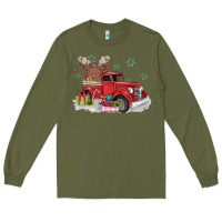 Army Green christmas truck Long Sleeve Tee - MaliasSmallBusiness