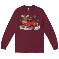 Burgundy christmas truck Long Sleeve Tee - MaliasSmallBusiness