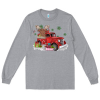 Heather Grey christmas truck Long Sleeve Tee - MaliasSmallBusiness