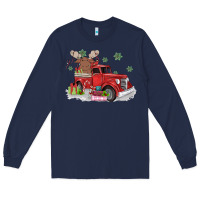 Navy christmas truck Long Sleeve Tee - MaliasSmallBusiness