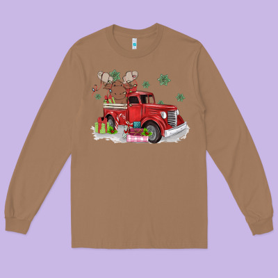 Christmas Truck Long Sleeve Tee Designed By Maliassmallbusiness