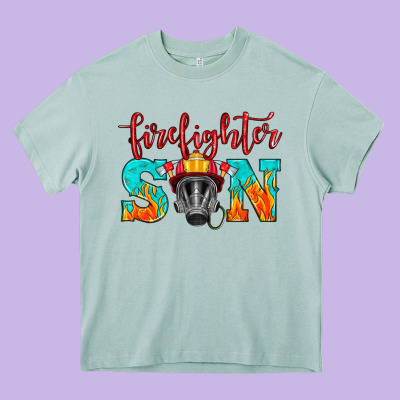 Firefighter Son Boy Heavy Core Tee Designed By Hra Design Shop