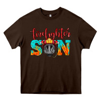 Chocolate Brown firefighter son boy Heavy Core Tee - HRA Design Shop