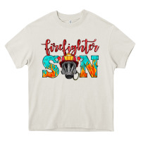 Cream firefighter son boy Heavy Core Tee - HRA Design Shop