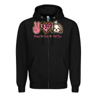 Black Peace Love Shih Tzu Zipper Hoodie - Bettercallsaul