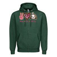 Sports Green Peace Love Shih Tzu Zipper Hoodie - Bettercallsaul