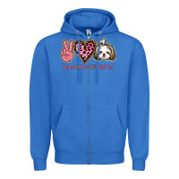 True Royal Peace Love Shih Tzu Zipper Hoodie - Bettercallsaul