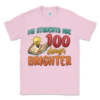 Bubblegum Pink my students 100 days brighter Classic Tee - MaliasSmallBusiness