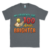 Charcoal Heather my students 100 days brighter Classic Tee - MaliasSmallBusiness