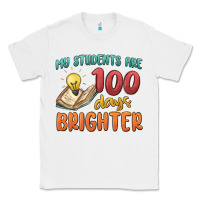 White my students 100 days brighter Classic Tee - MaliasSmallBusiness