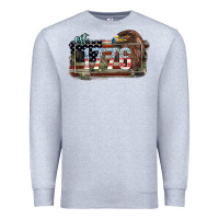 Heather Grey Eat. 1776 eagle 4th of july Premium Sweatshirt - HowdyJamesFarm