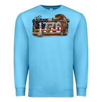 Ocean Blue Eat. 1776 eagle 4th of july Premium Sweatshirt - HowdyJamesFarm
