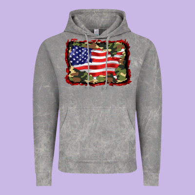 Distressed American Flag Vintage Hoodie Designed By Barkaloodesign