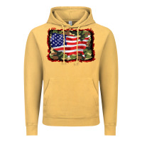 Vintage Mustard distressed american flag Vintage Hoodie - BarkalooDesign