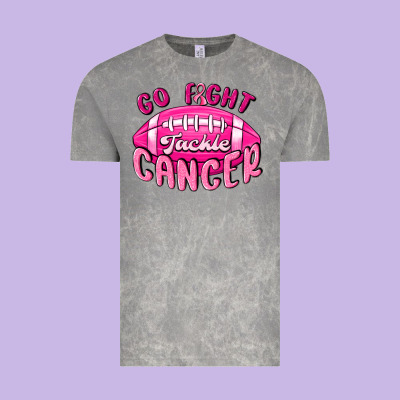 Go Fight Tackle Cancer Vintage Tee Designed By Maliassmallbusiness