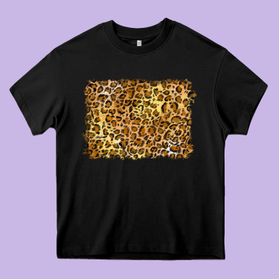 Handdrawn Leopard Pattern Yellow Heavy Core Tee Designed By Barkaloodesign