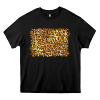 Black handdrawn leopard pattern yellow Heavy Core Tee - BarkalooDesign