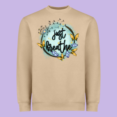 Just Breathe Heavyweight Sweatshirt Designed By Maliassmallbusiness