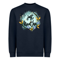 Navy just breathe Heavyweight Sweatshirt - MaliasSmallBusiness