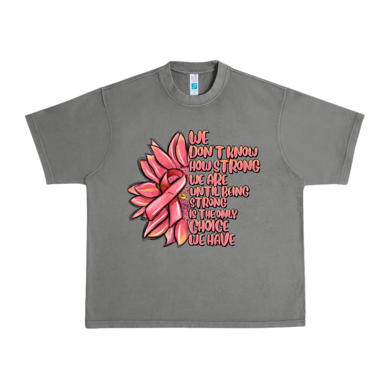 Pink Sunflower And Cancer Ribbon Breast Cancer Urban Heavy Tee by MaliasSmallBusiness | Teevron