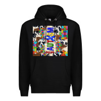Black autism mom puzzle ribbon Premium Hoodie - TumblerDesignByShophia